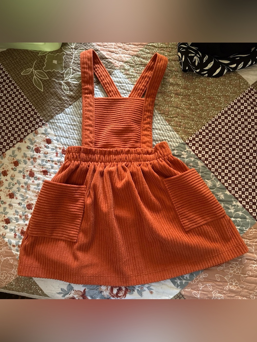Wonder nation Kids orange Corduroy dress with Pockets size 2T